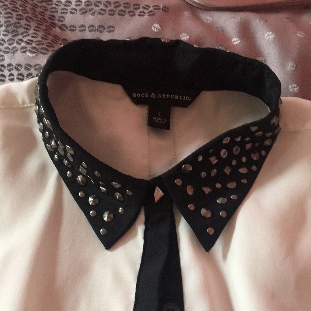 Long Sleeve Dress Shirt with studded detail